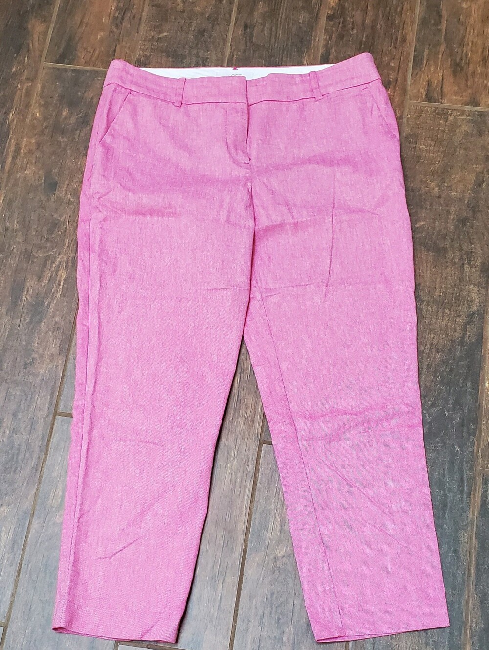 Ann Taylor Loft Pants Women Julie Ankle Linnen Pink Pants Size 10